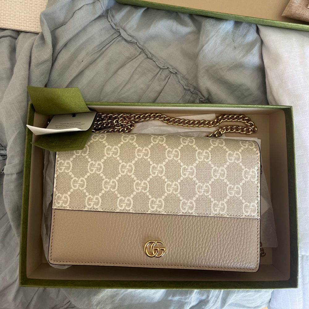 Gucci Marmont Mini Chain Bag GG Supreme Canvas NWT
